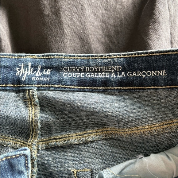 Style & Co Womens Jeans Blue Embroidered Floral Denim - Picture 5 of 5